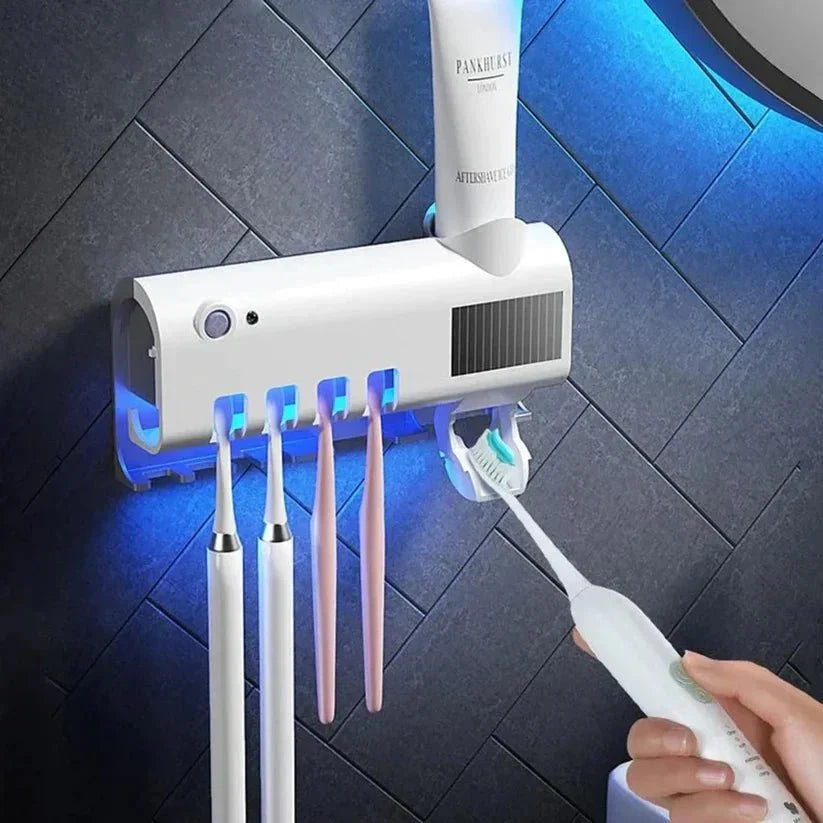 Porta Cepillos Dental con Esterilizador UV🪥🦷 y Dispensador Automático de Pasta