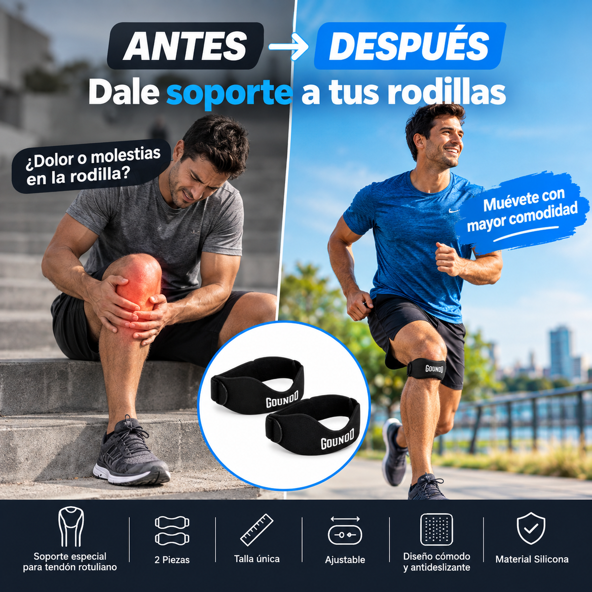 Soporte de Rodilla y Rótula (2uds) - Adiós al dolor e incomodidad 🦵🏼💥