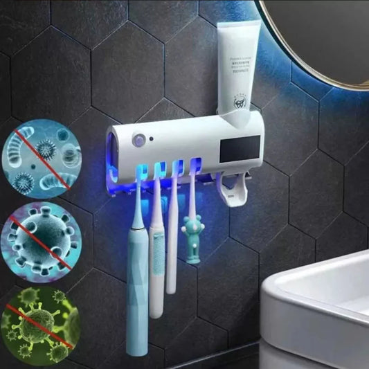 Porta Cepillos Dental con Esterilizador UV🪥🦷 y Dispensador Automático de Pasta