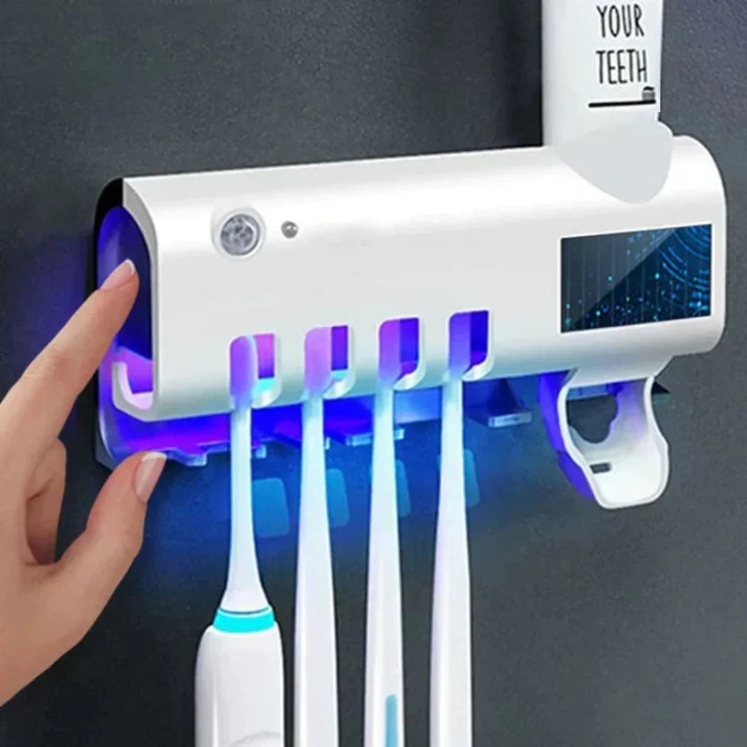 Porta Cepillos Dental con Esterilizador UV🪥🦷 y Dispensador Automático de Pasta