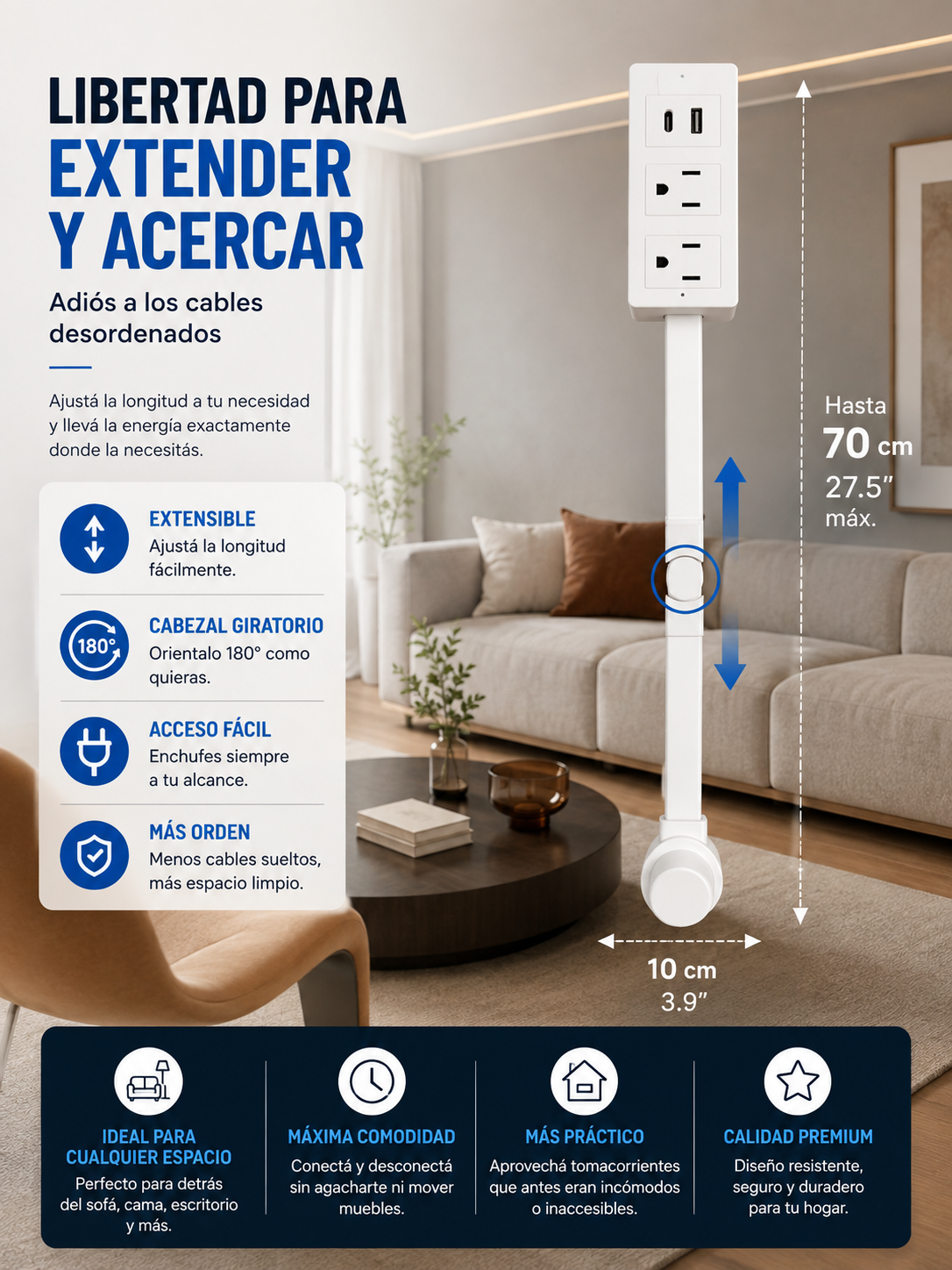 Extension de Enchufe 🔌 ¡EL FIN DE LOS ENCHUFES INCÓMODOS!