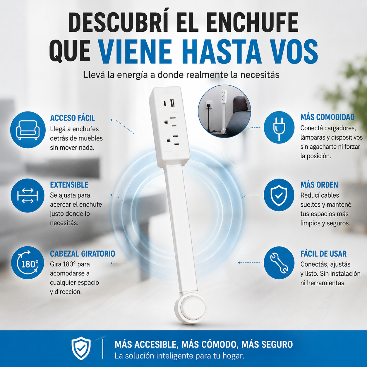 Extension de Enchufe 🔌 ¡EL FIN DE LOS ENCHUFES INCÓMODOS!