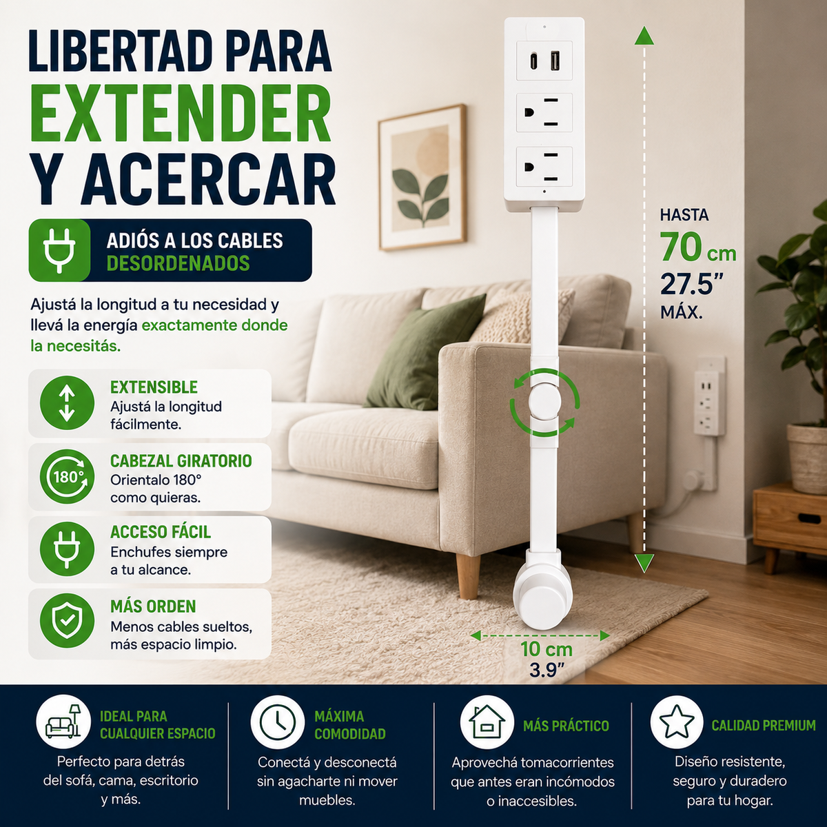 Extension de Enchufe 🔌 ¡EL FIN DE LOS ENCHUFES INCÓMODOS!