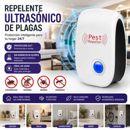 3x2 Repelente Ultrasónico -Mantén tu hogar libre de insectos y roedores 🐀🪳🐜