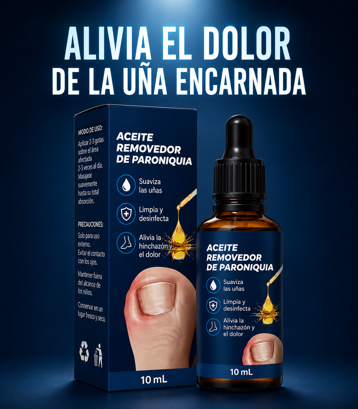 ACEITE PARA UÑA ENCARNADA 2x1🦶 — Alivia el dolor, ablanda el tejido y corrige la uña desde la raíz sin cirugía