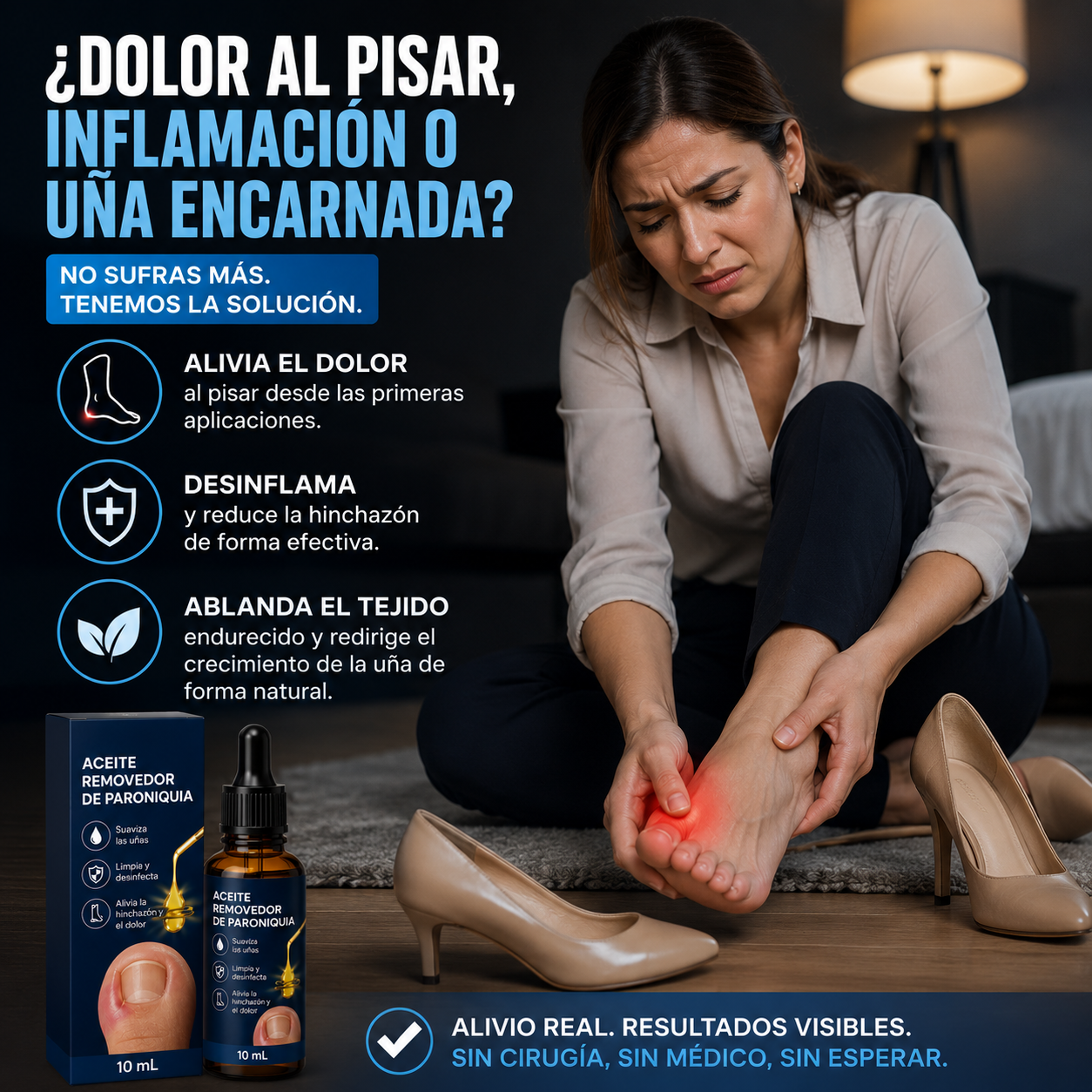 ACEITE PARA UÑA ENCARNADA 2x1🦶 — Alivia el dolor, ablanda el tejido y corrige la uña desde la raíz sin cirugía
