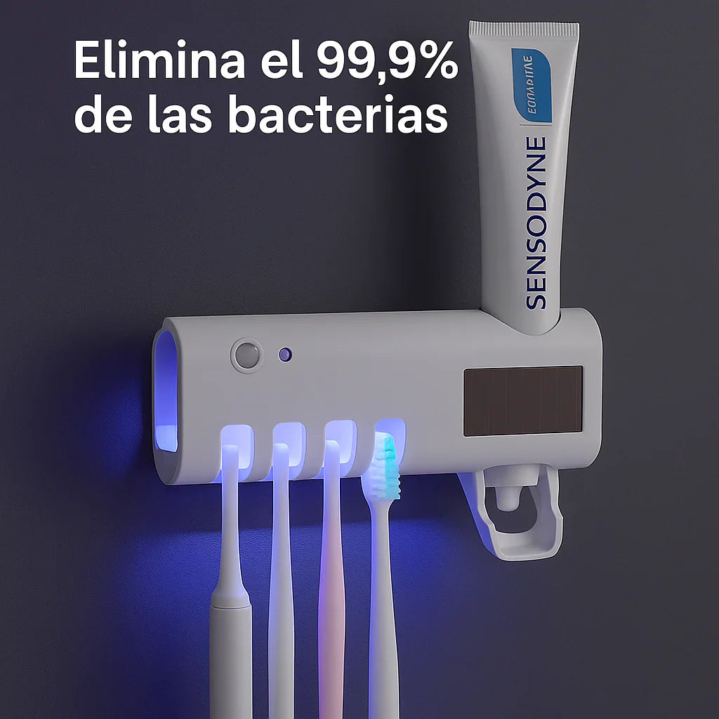 Porta Cepillos Dental con Esterilizador UV🪥🦷 y Dispensador Automático de Pasta