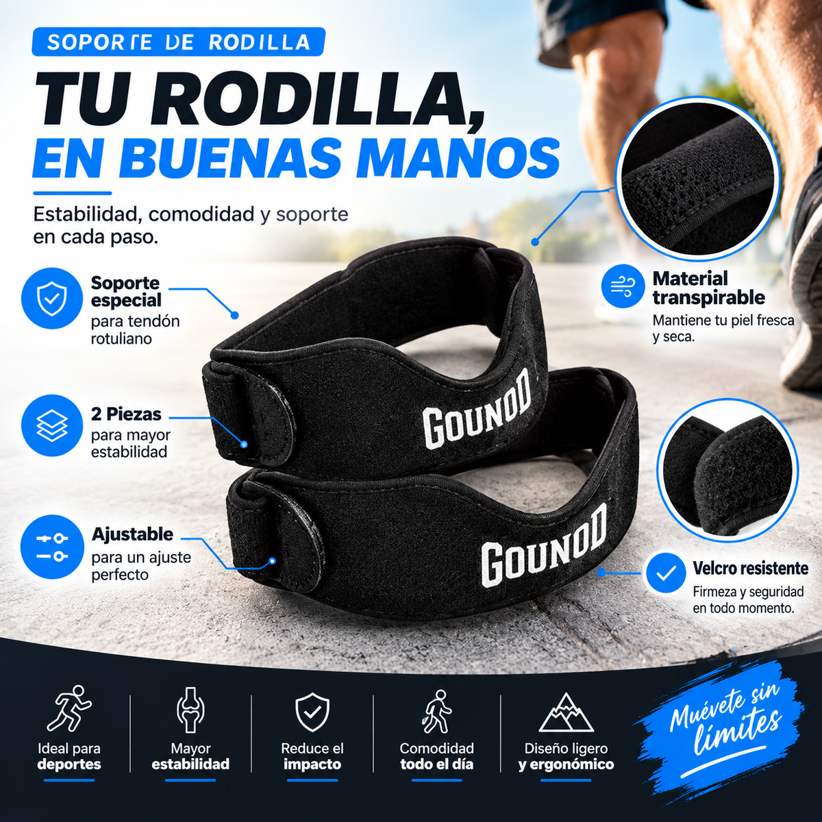 Soporte de Rodilla y Rótula (2uds) - Adiós al dolor e incomodidad 🦵🏼💥