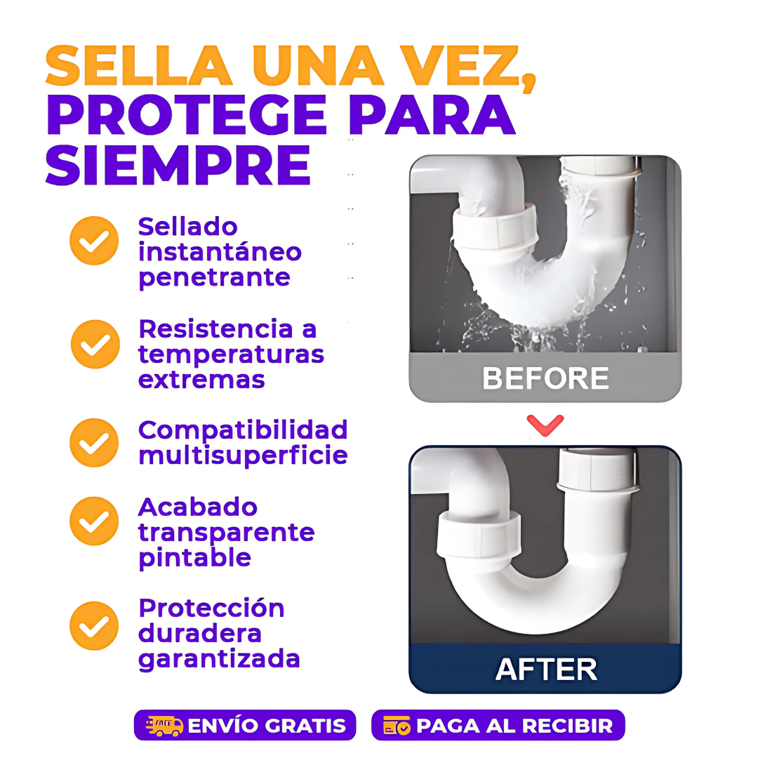 IMPERMEABILIZANTE 500 GR - La solución rápida y duradera para goteras, grietas y humedad.