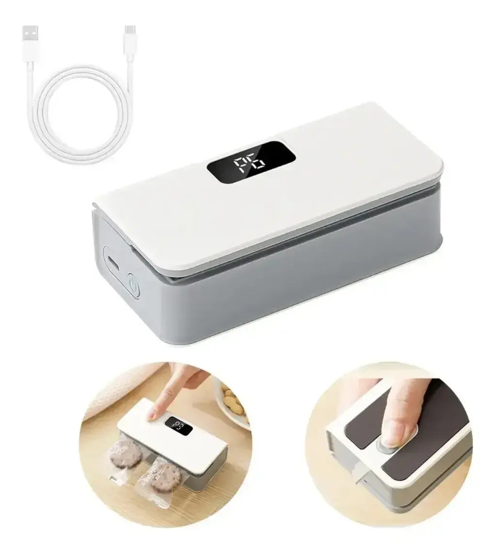 Mini Selladora de Bolsas Portatil Recargable y Magnetica con Cutter Craga USB-C