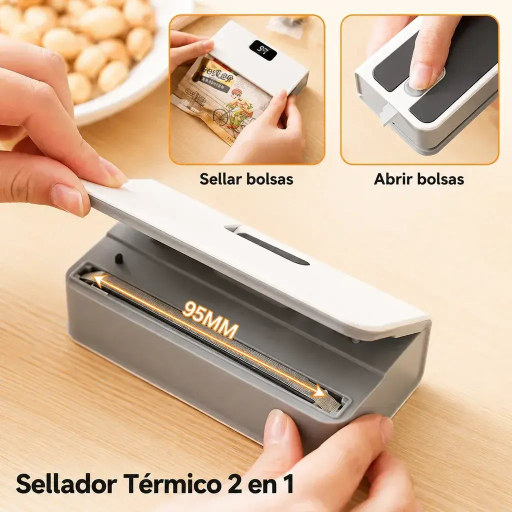 Mini Selladora de Bolsas Portatil Recargable y Magnetica con Cutter Craga USB-C