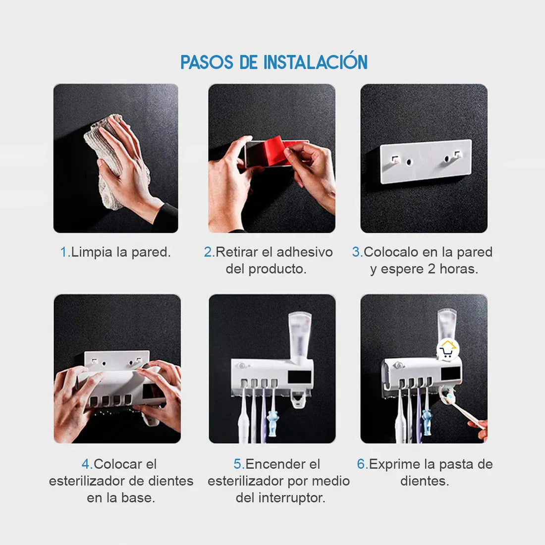 Porta Cepillos Dental con Esterilizador UV🪥🦷 y Dispensador Automático de Pasta