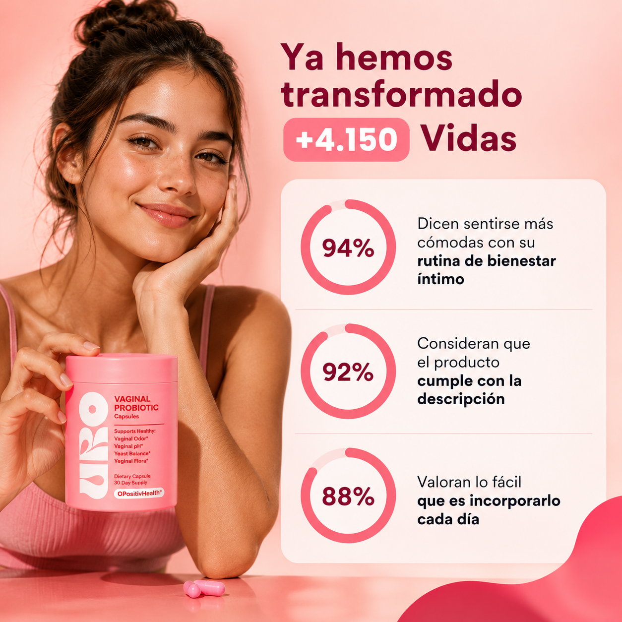 URO Suplemento Probiótico Vaginal - Mejora tu salud y mal olor