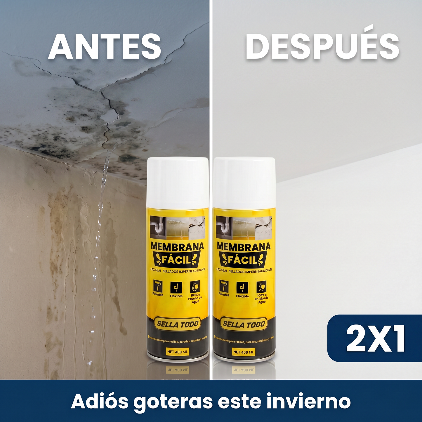 Spray Sellador Impermeable ¡Adiós goteras y grietas!