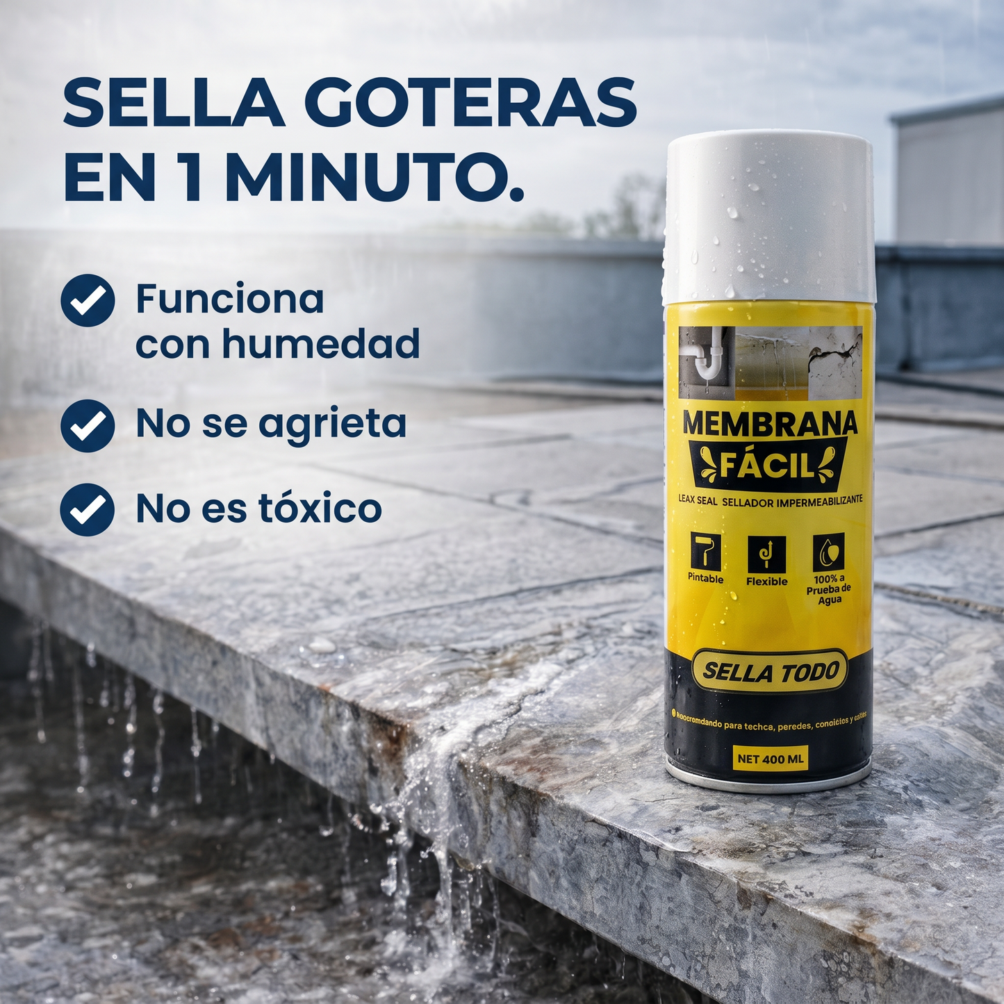 Spray Sellador Impermeable ¡Adiós goteras y grietas!