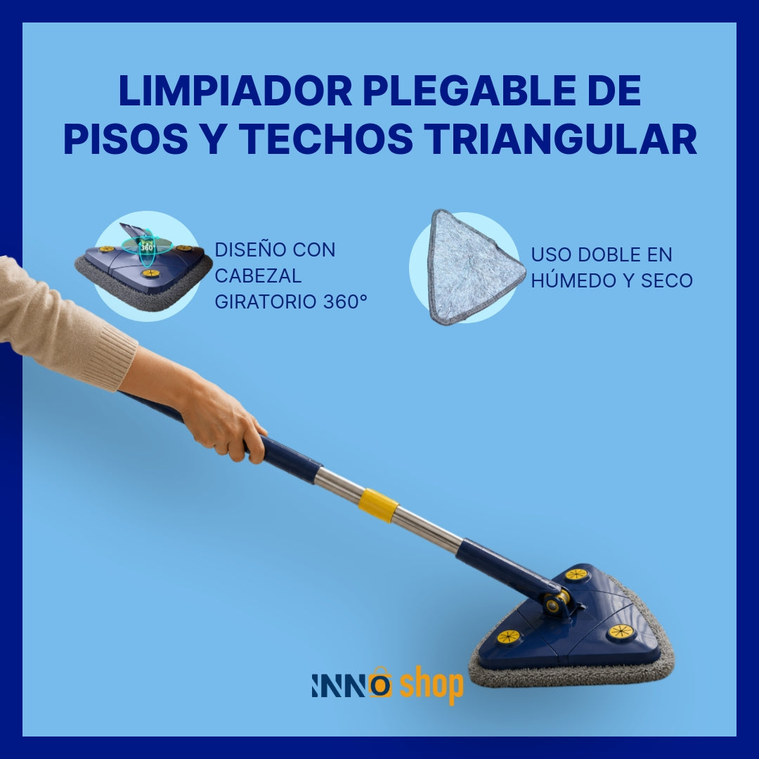 TriClean - LIMPIADOR PLEGABLE DE PISOS Y TECHOS TRIANGULAR 🧼